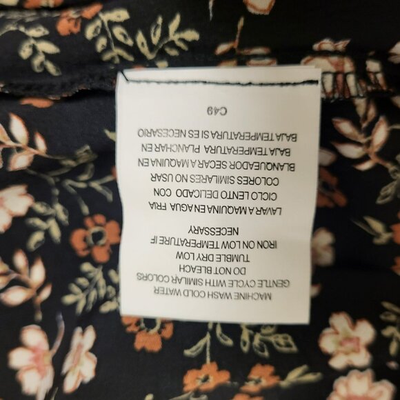 Lily Rose Long Sleeve Cinch Front Baby Doll Dress Black Floral Juniors Small S - Picture 15 of 16